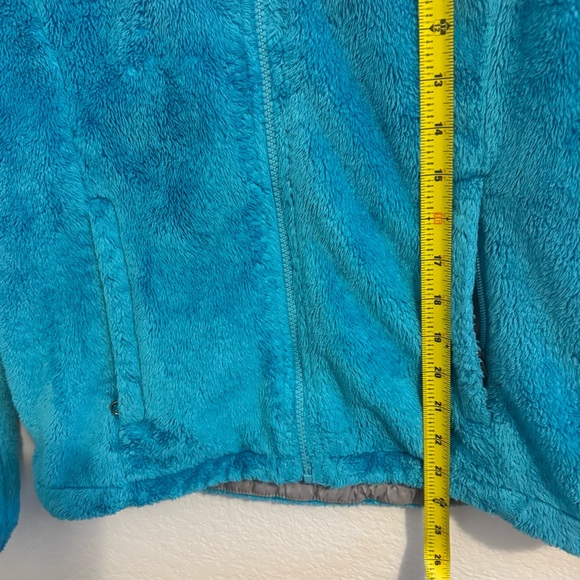 The North Face Blue Teddy Jacket Plush Fleece Stand-Up Collar - Picture 12 of 13